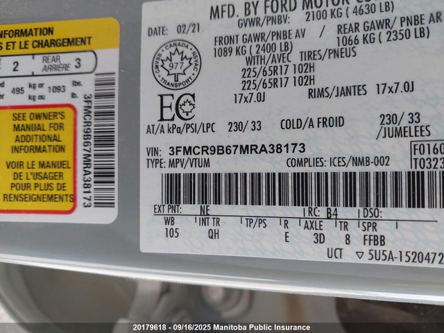Ford dragon 2021 3FMCR9B67MRA38173 Image 9