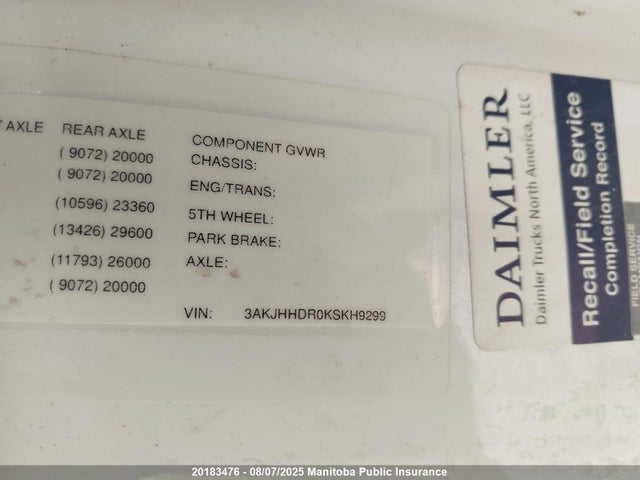 Freightliner Detroit Diesel Dd15 2019 3AKJHHDR0KSKH9299 Image 9
