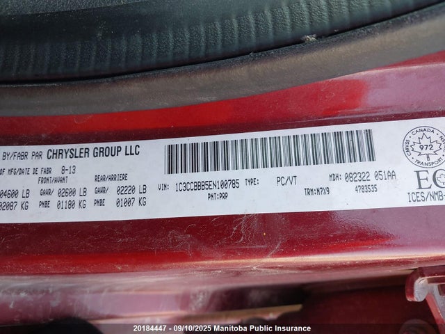 Chrysler 200 2014 1C3CCBBB5EN100785 Image 9