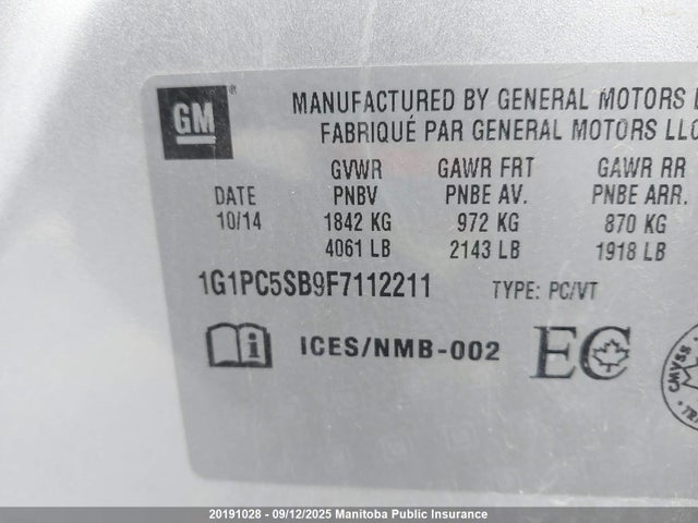 1G1PC5SB9F7112211 Chevrolet LUV