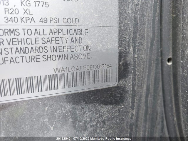 WA1LGAFE0ED013164 Audi 2014