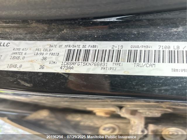 1C6SRFGT5KN766031 Dodge 2019