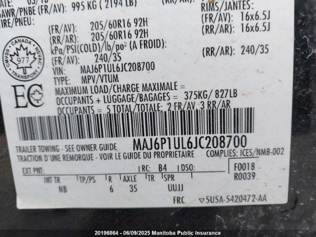 MAJ6P1UL6JC208700 Ford Ecosport