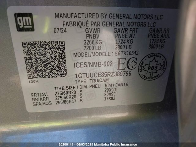 1GTUUCE85RZ389796 GMC Sierra 1500 Elevation