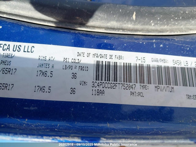 3C4PDCCG2FT752047 Dodge Journey