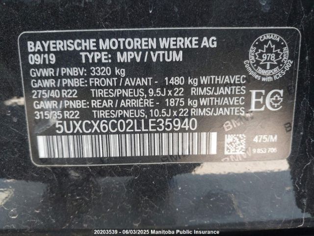 5UXCX6C02LLE35940 BMW X7 M50i