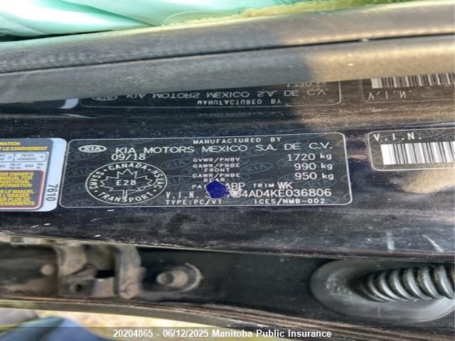 3KPF54AD4KE036806 KIA FORTE EX