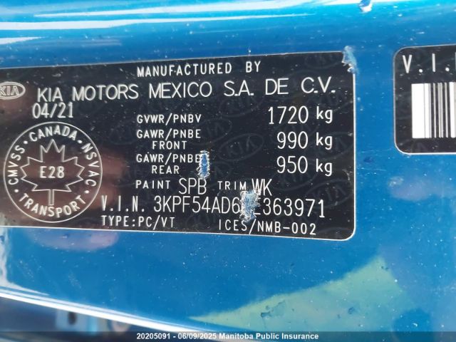 3KPF54AD6ME363971 KIA Forte Ex Premium