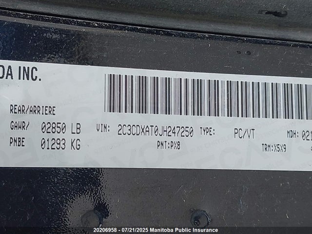Dodge 2018 2018 2C3CDXAT0JH247250 Image 9