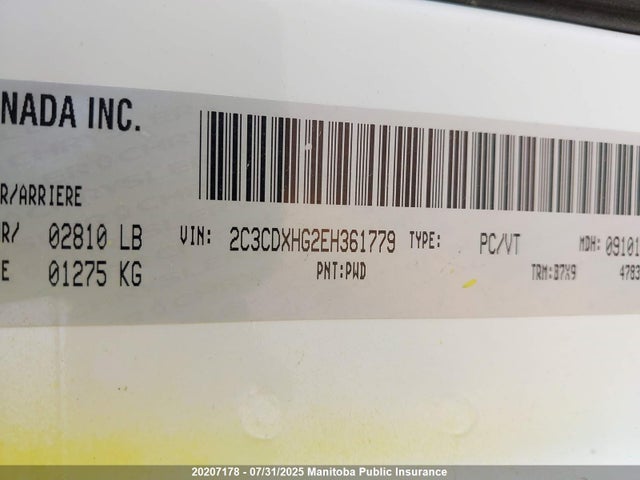 2C3CDXHG2EH361779 Dodge 2014