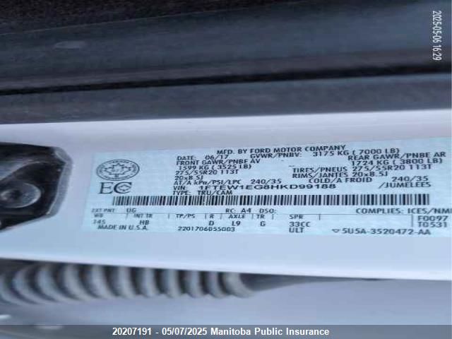 1FTEW1EG8HKD99188 Ford F-Series