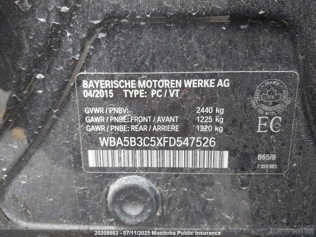 BMW 535i 2015 WBA5B3C5XFD547526 Image 9