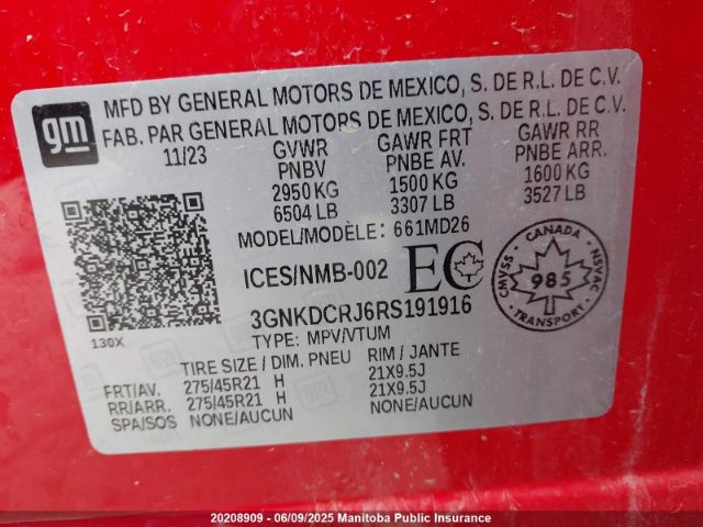 3GNKDCRJ6RS191916 Chevrolet Blazer Bev Rs