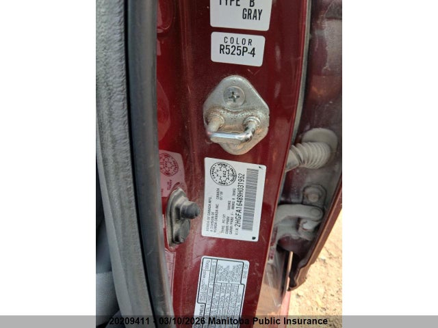 Aukcja sprzedaży 2009 Honda Civic Dx-g, vin: 2HGFA16489H031952, numer aukcji: 20209411