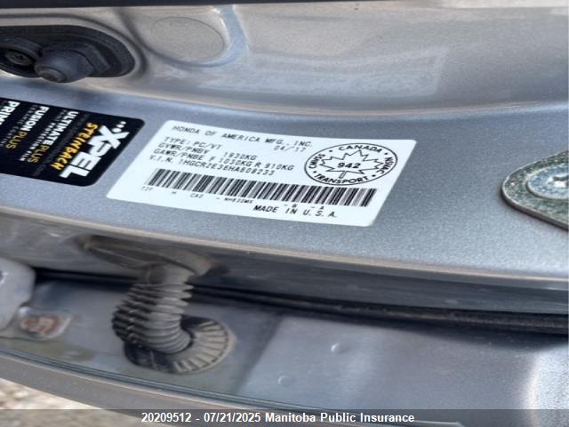 Honda k24w1 2017 1HGCR2E36HA808233 Image 9