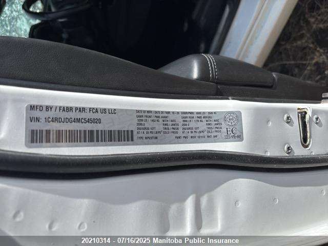 1C4RDJDG4MC545020 Dodge 2021