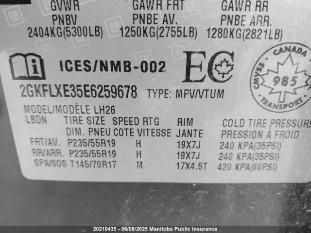 2GKFLXE35E6259678 GMC Terrain Slt V6