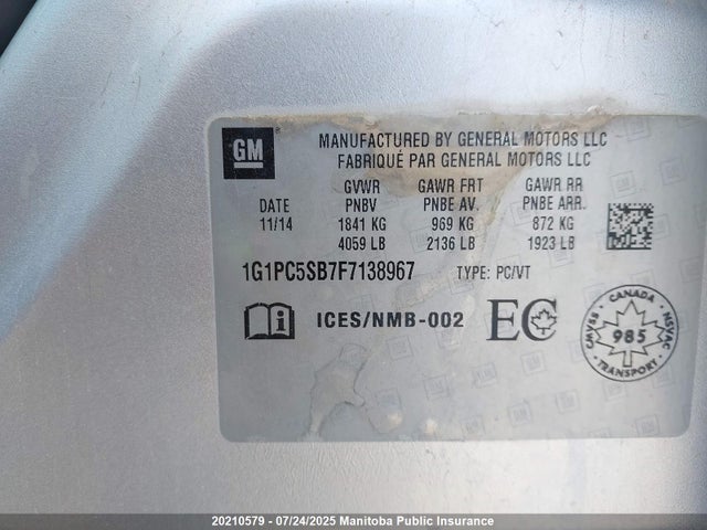 1G1PC5SB7F7138967 Chevrolet LUV