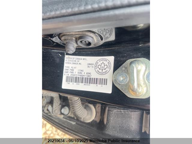 2HGFC1F40GH113407 Honda Civic Ex-t