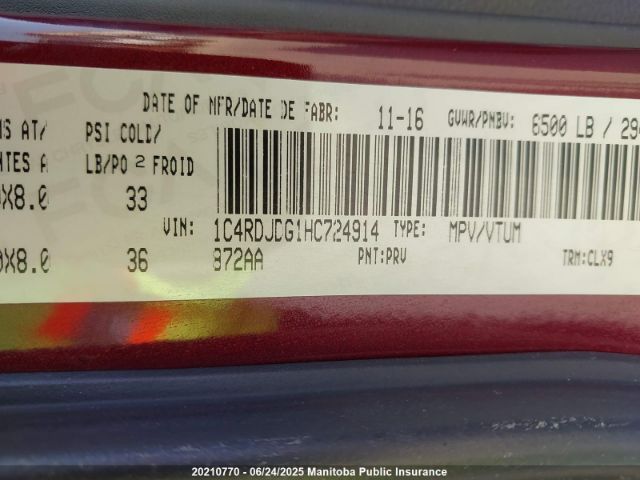 1C4RDJDG1HC724914 Dodge 2017