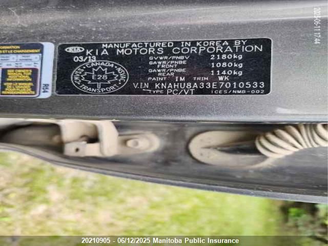 KNAHU8A33E7010533 KIA Rondo Ex
