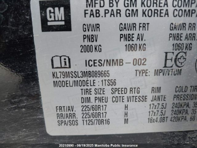 KL79MSSL3MB089665 Chevrolet l3t - l3, sidi, vvt, alum