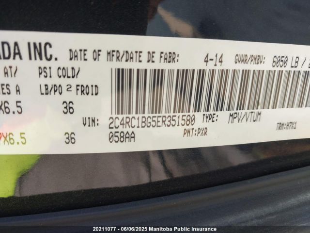 2C4RC1BG5ER351580 Chrysler Town & Country Touring