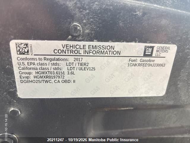 Chevrolet Traverse Ls 2017 1GNKRFED3HJ330063 Image 9