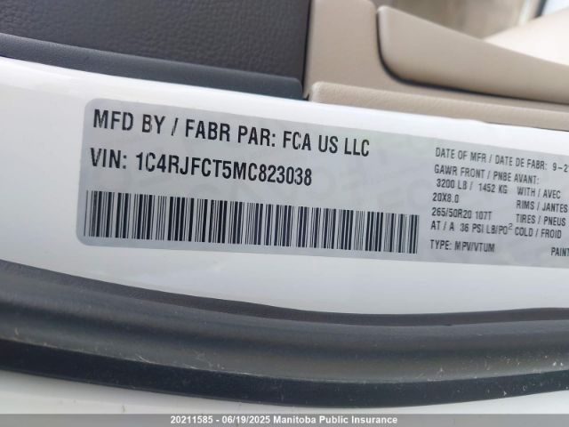 1C4RJFCT5MC823038 Jeep Grand Cherokee