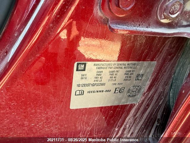 1G1ZE5ST1GF322966 Chevrolet lfv - di: direct injection, vvt, gen1 gmna