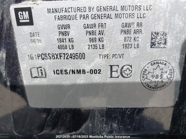 1G1PC5SBXF7249500 Chevrolet LUV