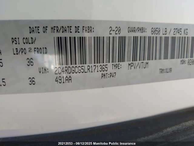 2C4RDGCG5LR171365 Dodge Grand Caravan Sxt