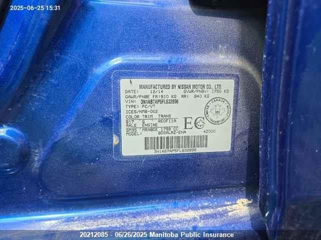 3N1AB7AP5FL632896 Nissan Sentra