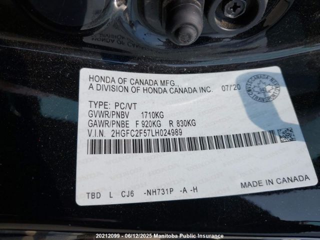 2HGFC2F57LH024989 Honda Civic Lx
