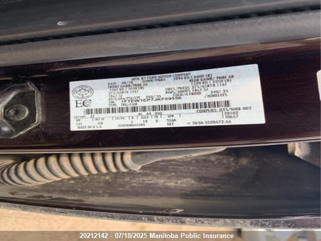 Ford 2.7l-4v 2018 1FTEW1EP7JKF09556 Image 9