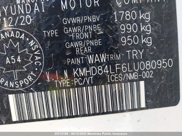 KMHD84LF6LU080950 Hyundai Elantra Preferred