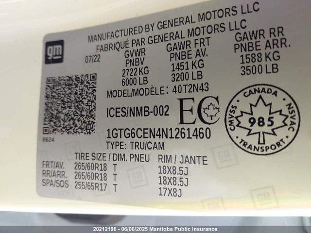 1GTG6CEN4N1261460 GMC Canyon Elevation Crew Cab