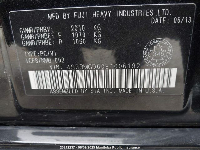 4S3BMGD60E1006192 Subaru Legacy 2.5i