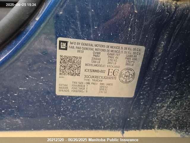 3GCUKRECXJG550970 Chevrolet l83 - sidi: spark ignited direct injection, vvt: variable valve timing, afm, e85 max, alum
