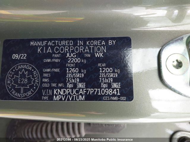 KNDPUCAF7P7109841 KIA gdi theta iii