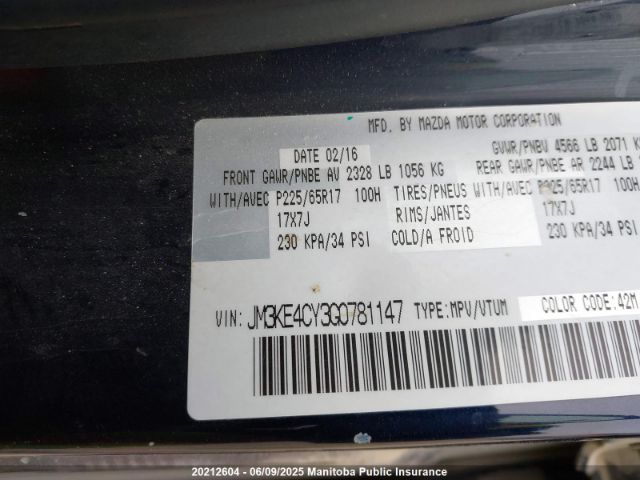 JM3KE4CY3G0781147 Mazda Cx-5 Gs