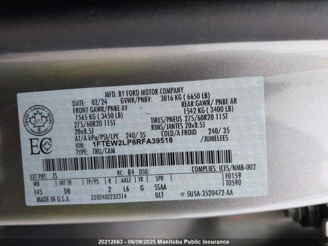 1FTEW2LP8RFA39518 Ford F150 Stx Supercrew