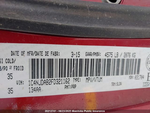 1C4NJDAB2FD321162 Jeep Compass