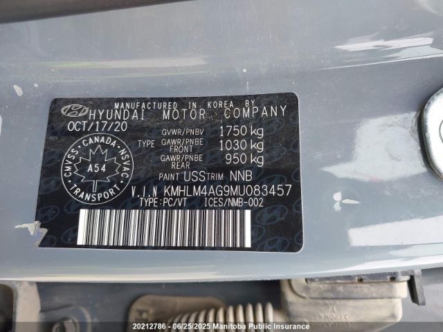 KMHLM4AG9MU083457 Hyundai mpi nu pe