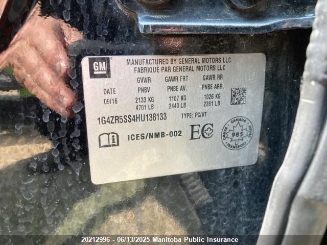 1G4ZR5SS4HU138133 Buick Lacrosse V6