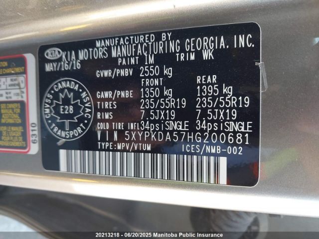 5XYPKDA57HG200681 KIA Sorento
