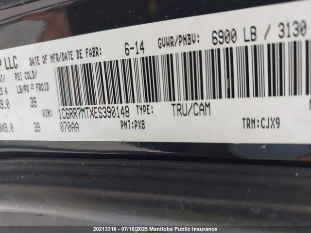 1C6RR7MTXES390148 Dodge 2014