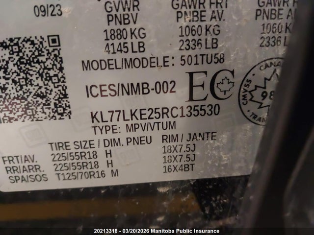 KL77LKE25RC135530 Chevrolet Trax Activ