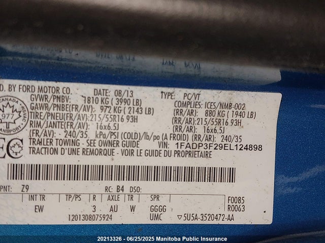 Ford 2014 2014 1FADP3F29EL124898 Image 8