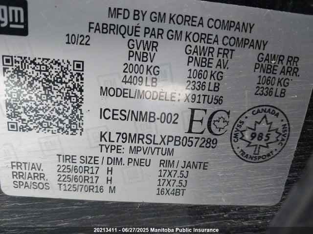 KL79MRSLXPB057289 Chevrolet l3t
